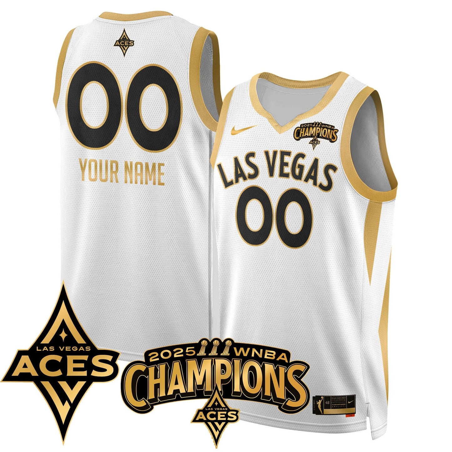 Las Vegas Aces 2025 WNBA Championship Custom Jersey - All Stitched