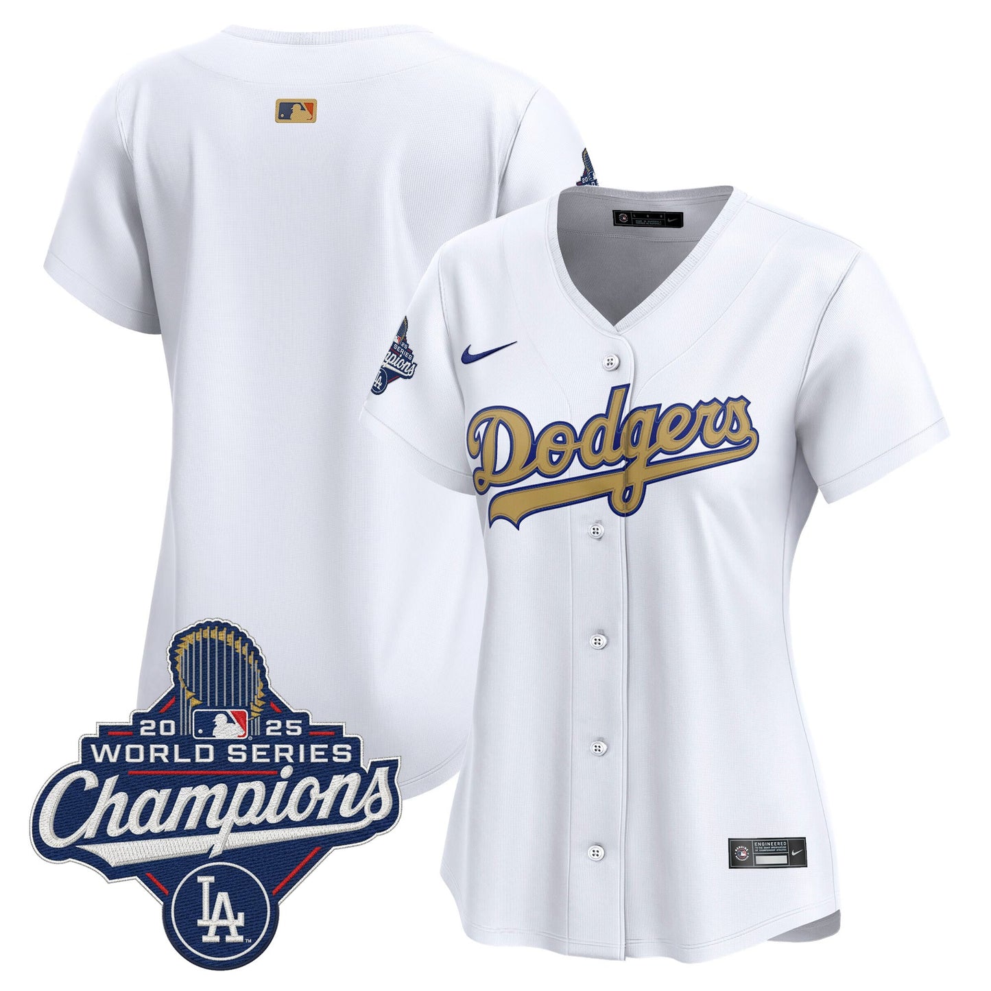 Dodgers 2025 World Series Champions Gold Vapor Premier Limited Jersey - All Stitched