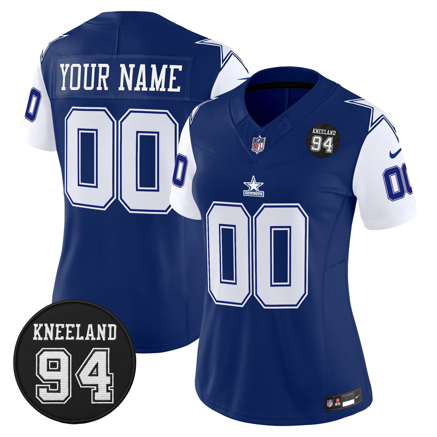 Dallas Cowboys #94 Marshawn Kneeland Memorial Patch Vapor Limited Custom Jersey - All Stitched