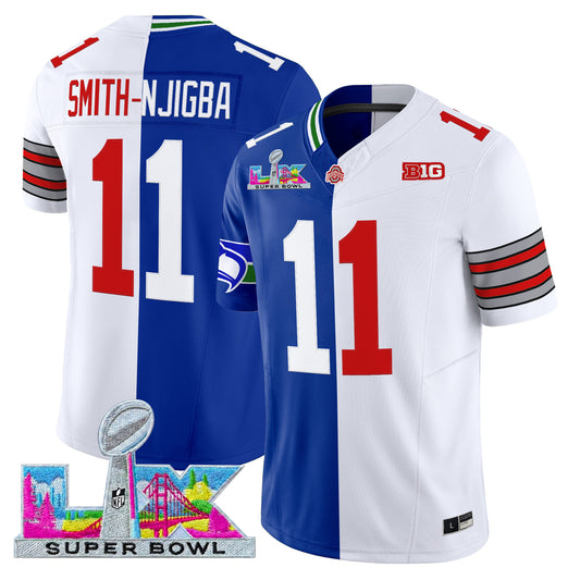 #11 Jaxon Smith-Njigba Super Bowl LX Split Vapor Limited Jersey - All Stitched