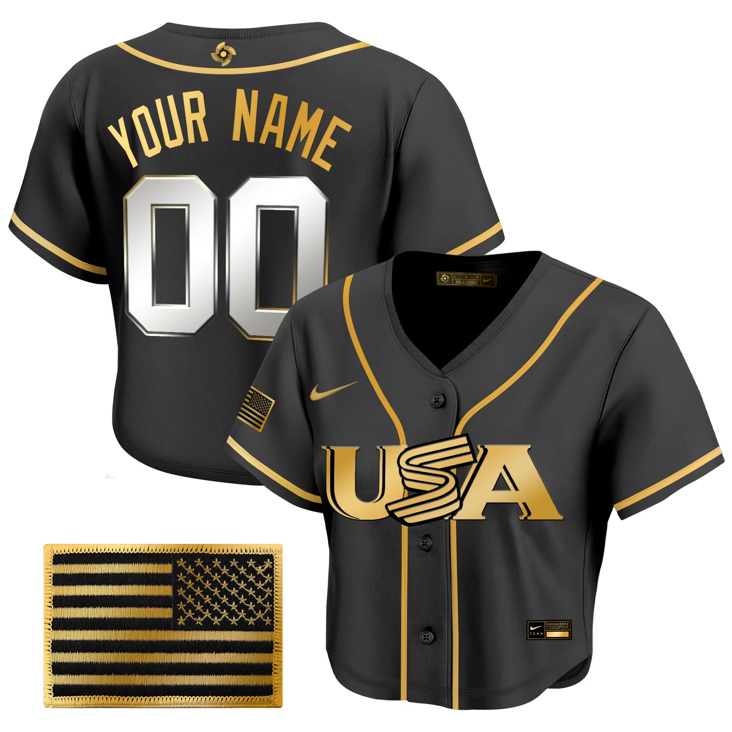 Women's Team USA World Baseball Classic Crop Top Baseball Custom Jersey - All Stitched