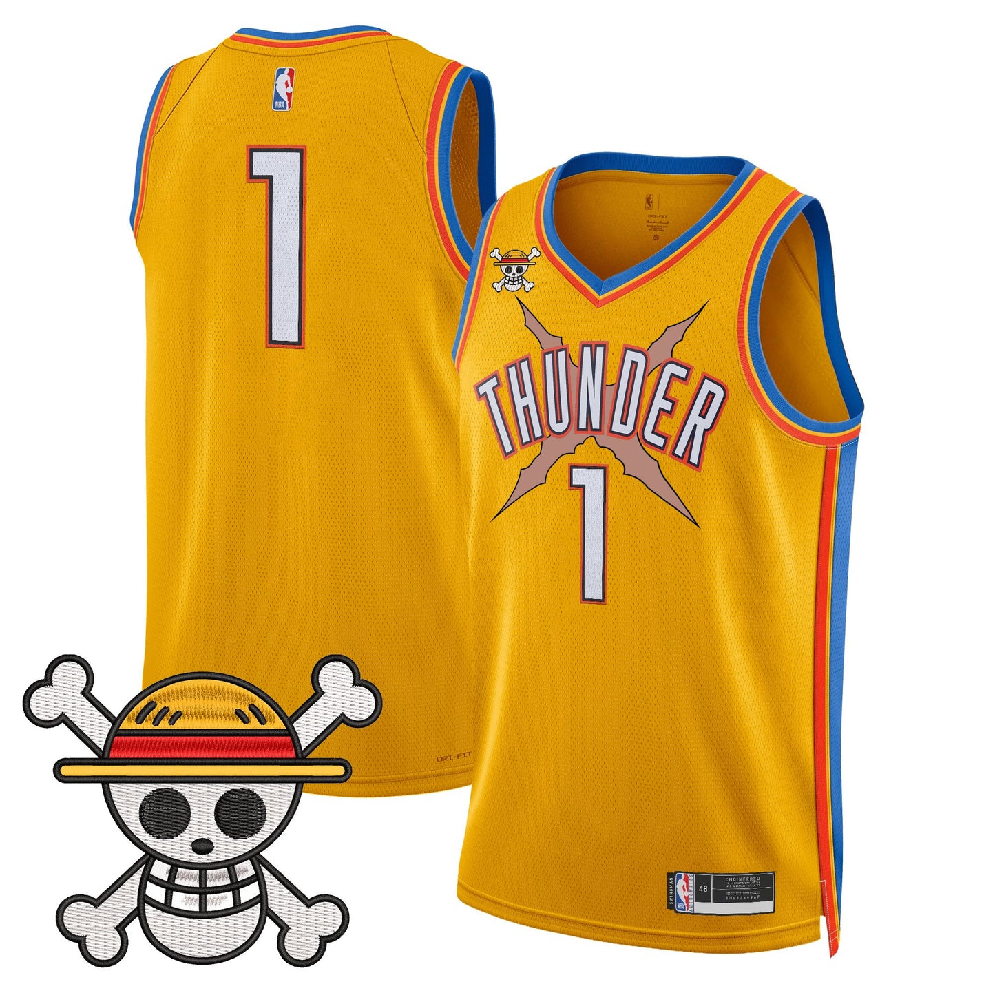 Men's Oklahoma City Thunder x One Piece Swingman Jersey- Stitched