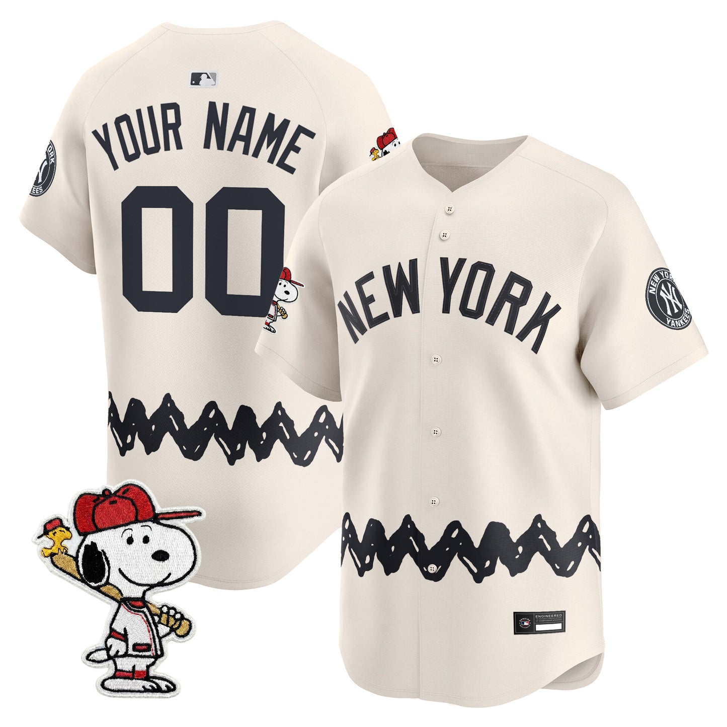 Yankees x Peanuts Vapor Premier Limited Custom Jersey - Stitched