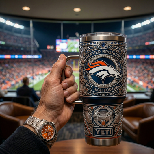 Broncos 40 oz Tumbler with Handle and Lid