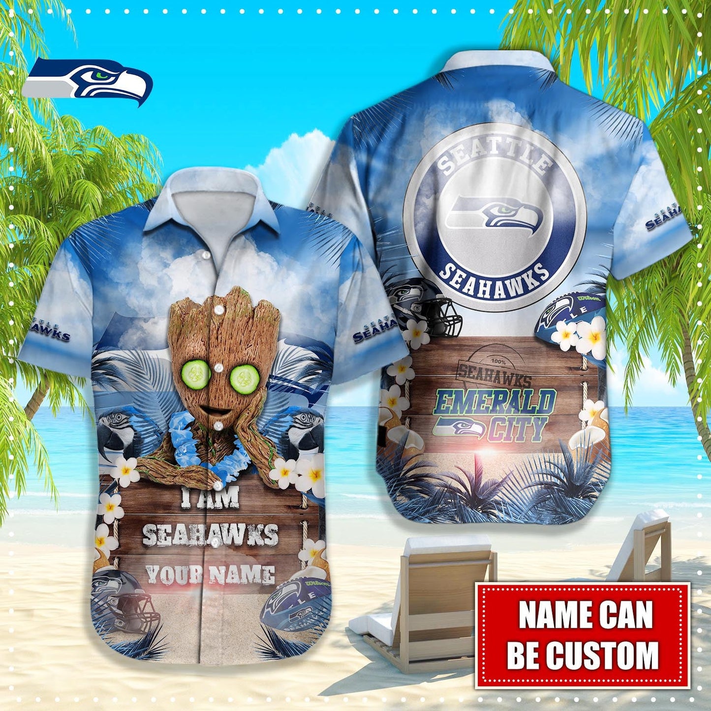 Seattle Seahawks NFL-Hawaiian shirt custom Q-48112