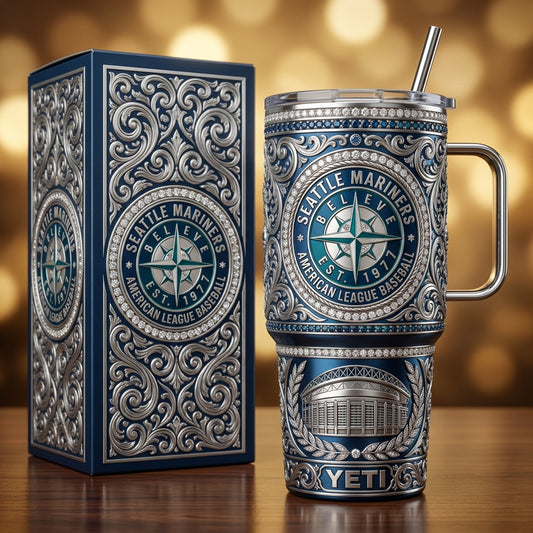 Seattle Mariners 40oz Tumbler with Lid and Straw