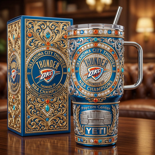 Oklahoma City Thunder 40oz Tumbler with Lid and Straw