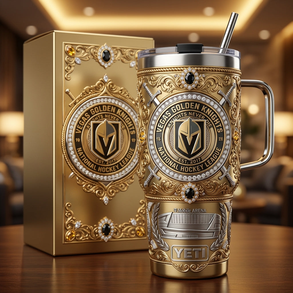 Vegas Golden Knights 40oz Tumbler with Lid and Straw
