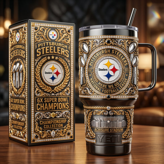 Pittsburgh Steelers 40oz Tumbler with Lid and Straw