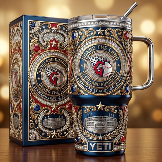Cleveland Guardians 40oz Tumbler with Lid and Straw