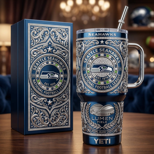 Seattle Seahawks 40oz Tumbler with Lid and Straw
