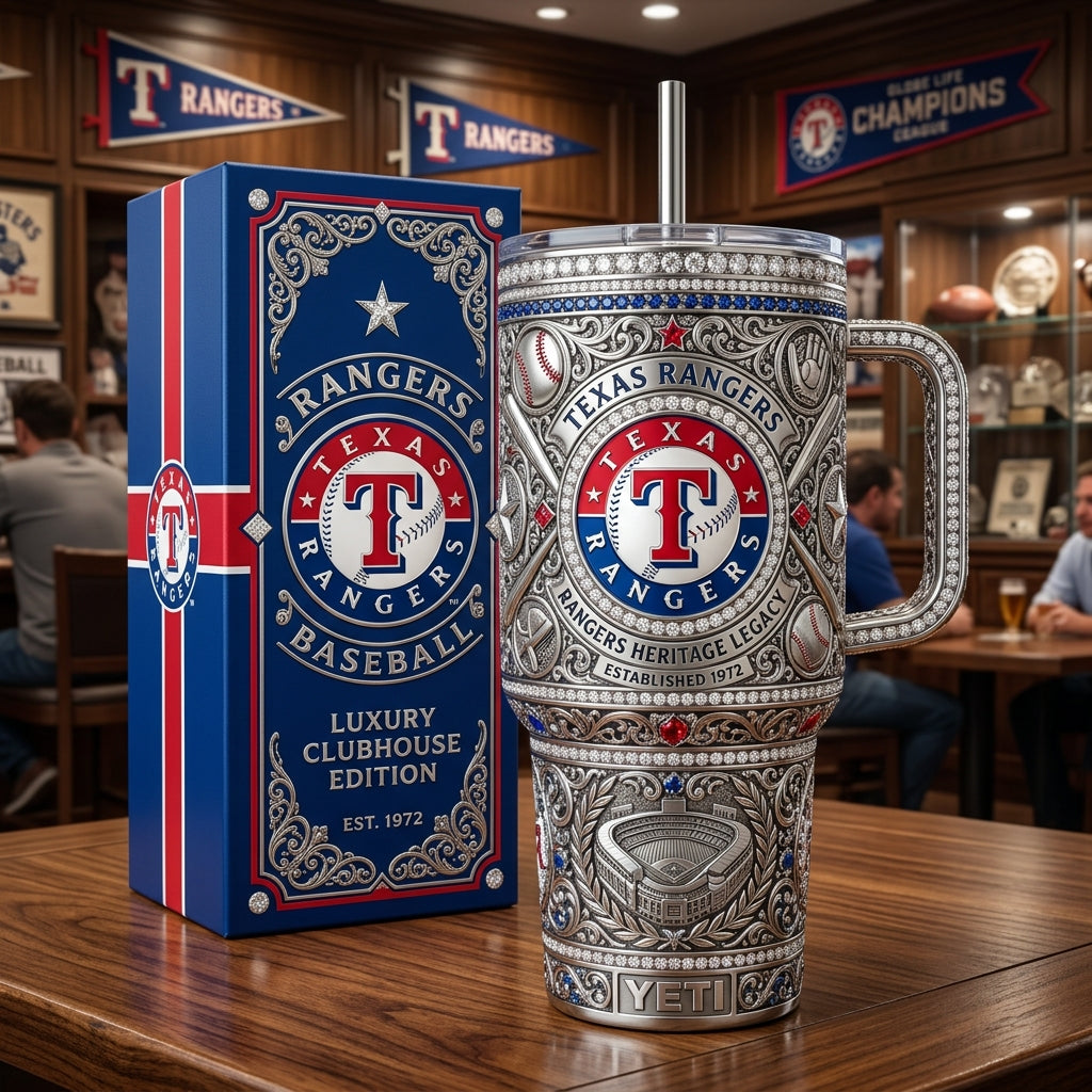 Texas Rangers 40oz Tumbler with Lid and Straw