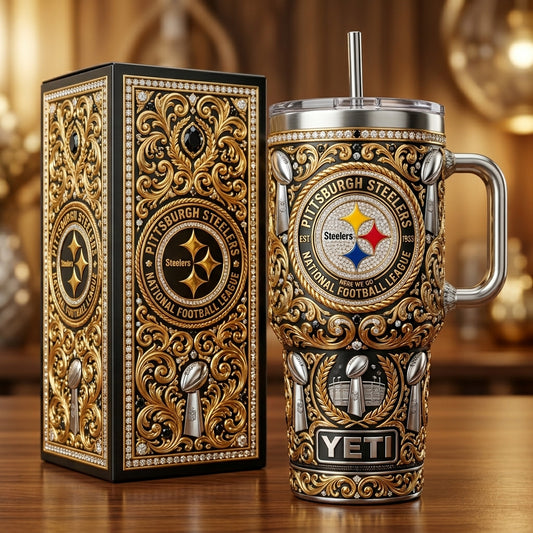 Pittsburgh Steelers 40oz Tumbler with Lid and Straw