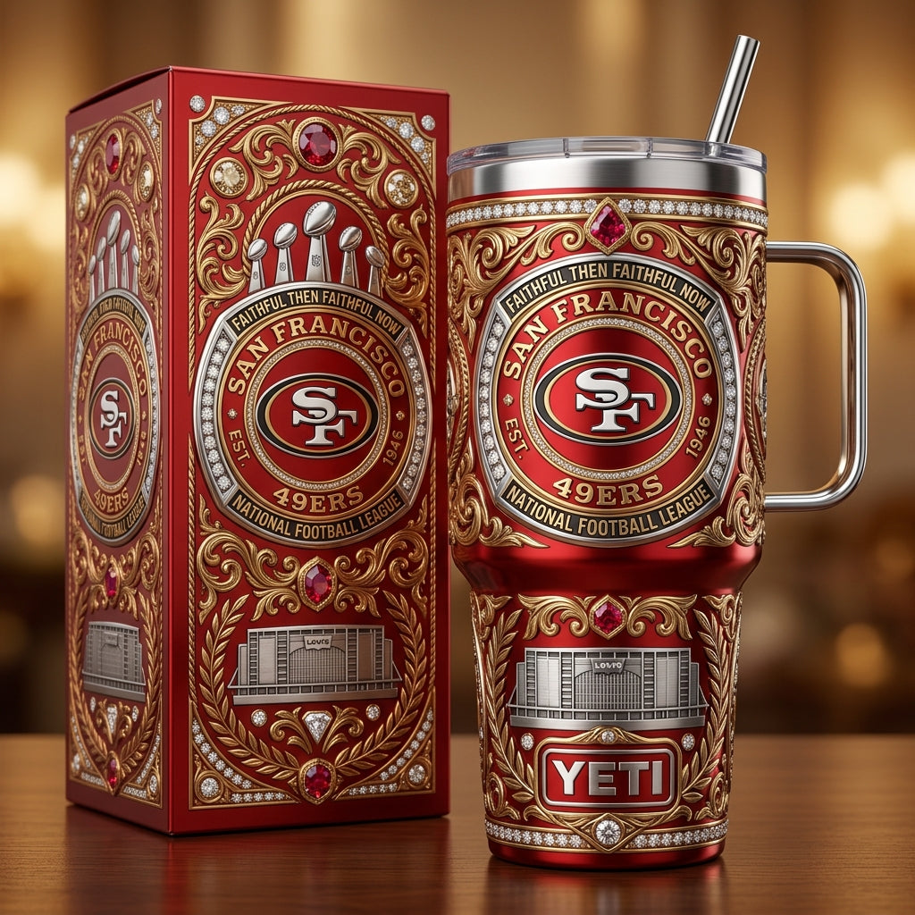 San Francisco 49ers 40oz Tumbler with Lid and Straw