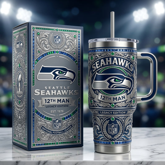Seattle Seahawks 40oz Tumbler with Lid and Straw