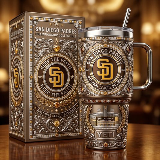 San Diego Padres 40oz Tumbler with Lid and Straw