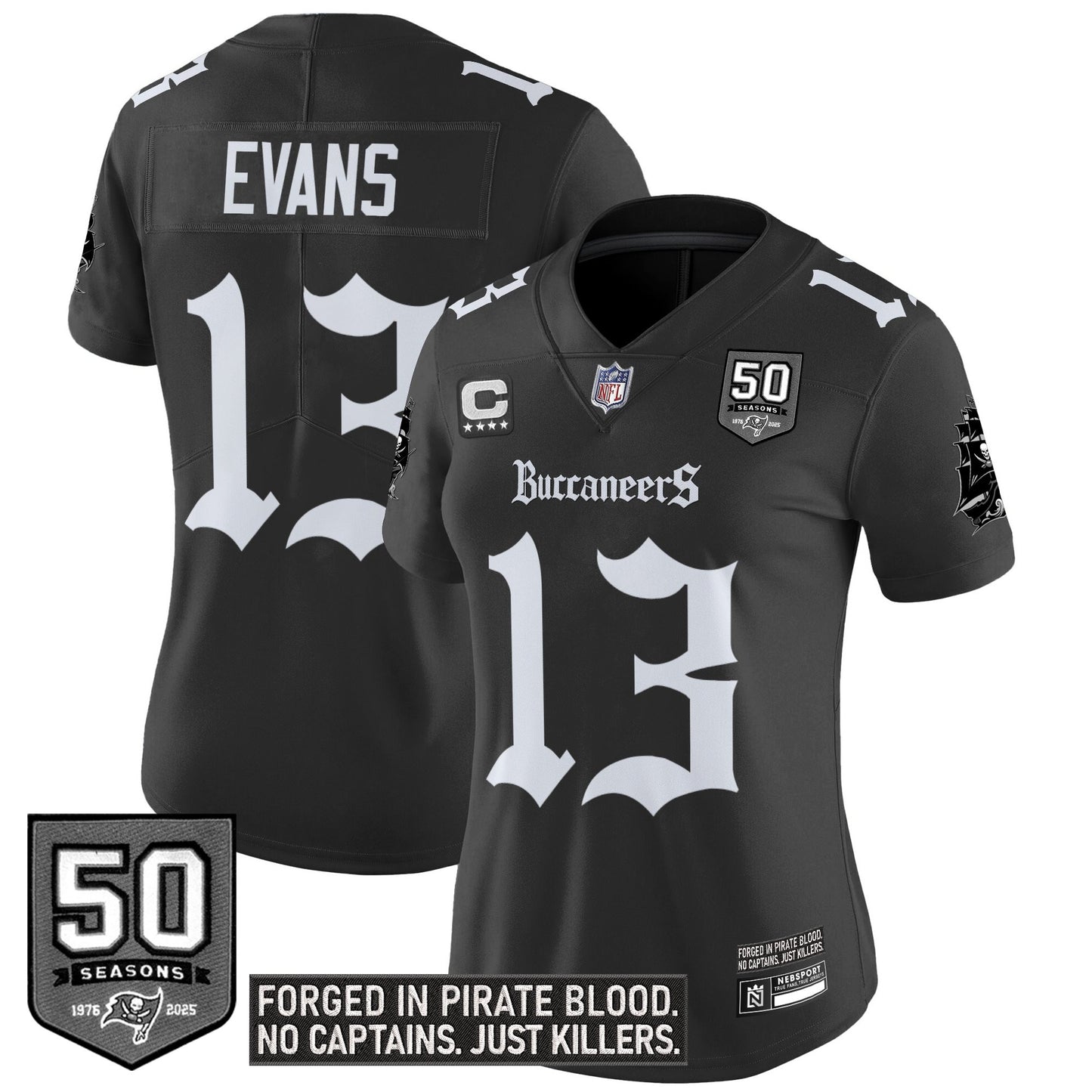 Women's Tampa Bay Buccaneers 'Gothic Pirate Shadows Edition' Vapor Limited Jersey - All Stitched