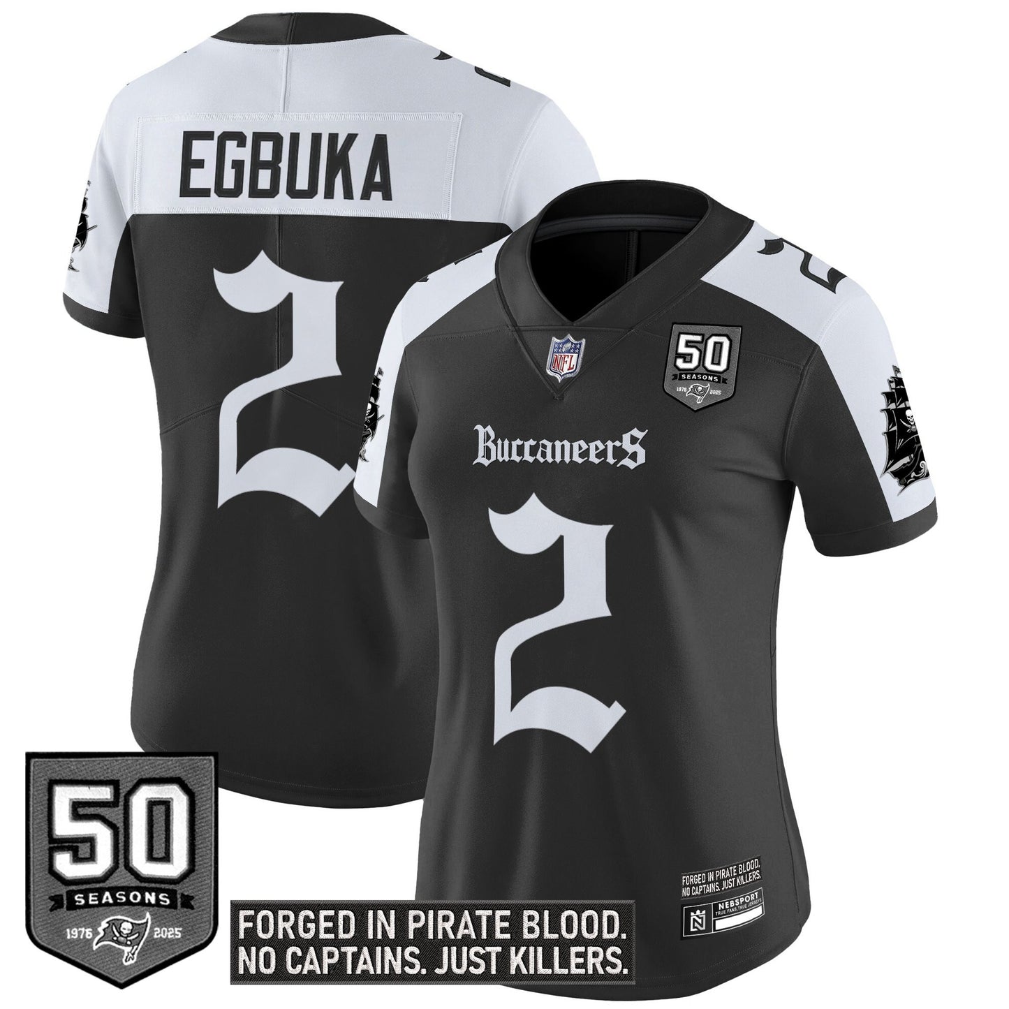 Women's Tampa Bay Buccaneers 'Gothic Pirate Shadows Edition' Vapor Limited Jersey - All Stitched