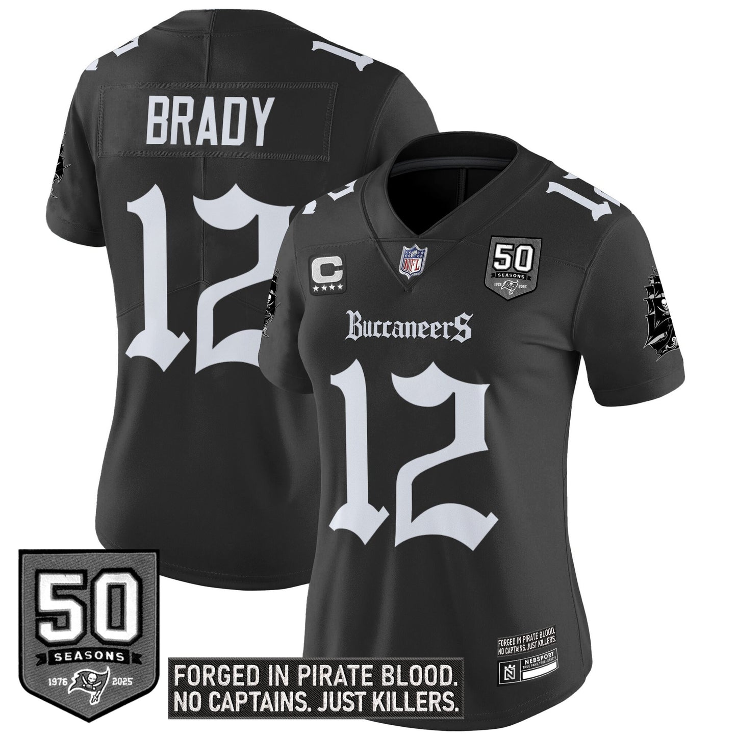 Women's Tampa Bay Buccaneers 'Gothic Pirate Shadows Edition' Vapor Limited Jersey - All Stitched