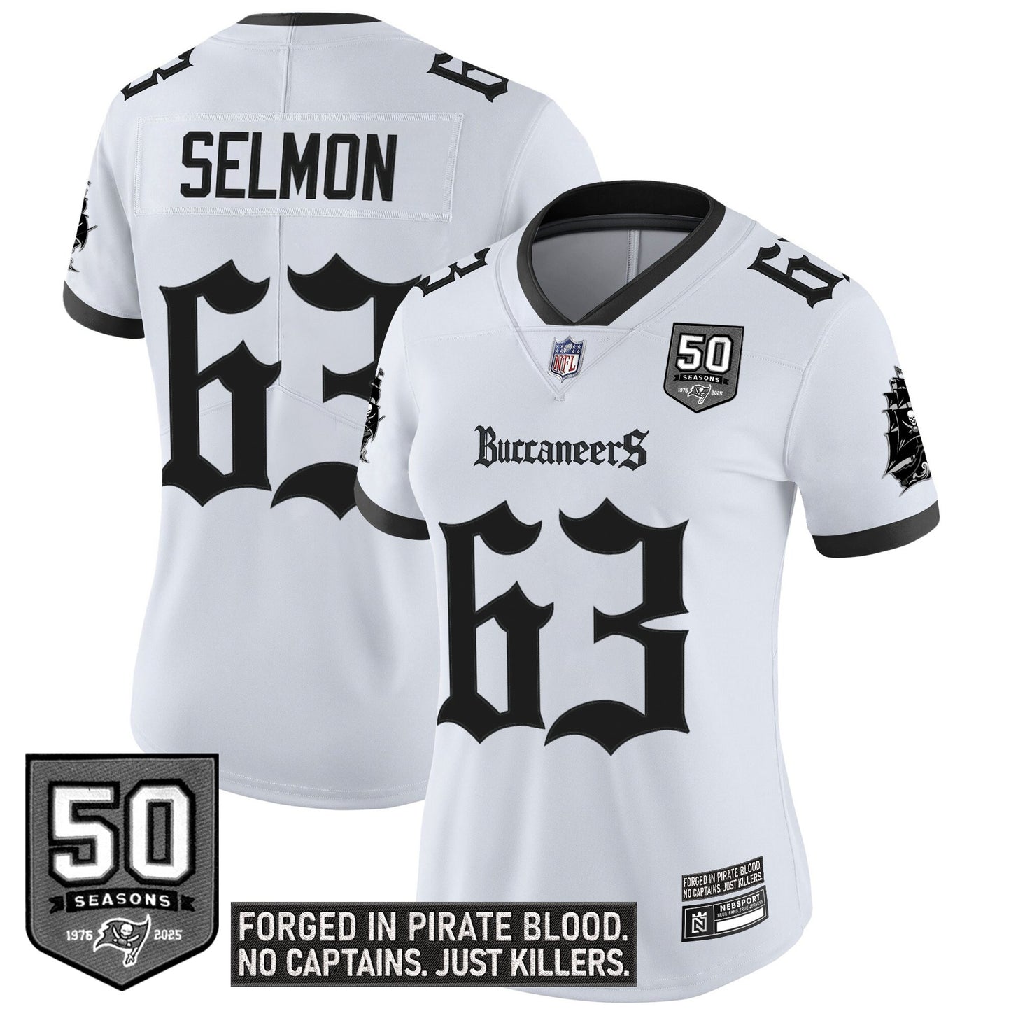 Women's Tampa Bay Buccaneers 'Gothic Pirate Shadows Edition' Vapor Limited Jersey - All Stitched
