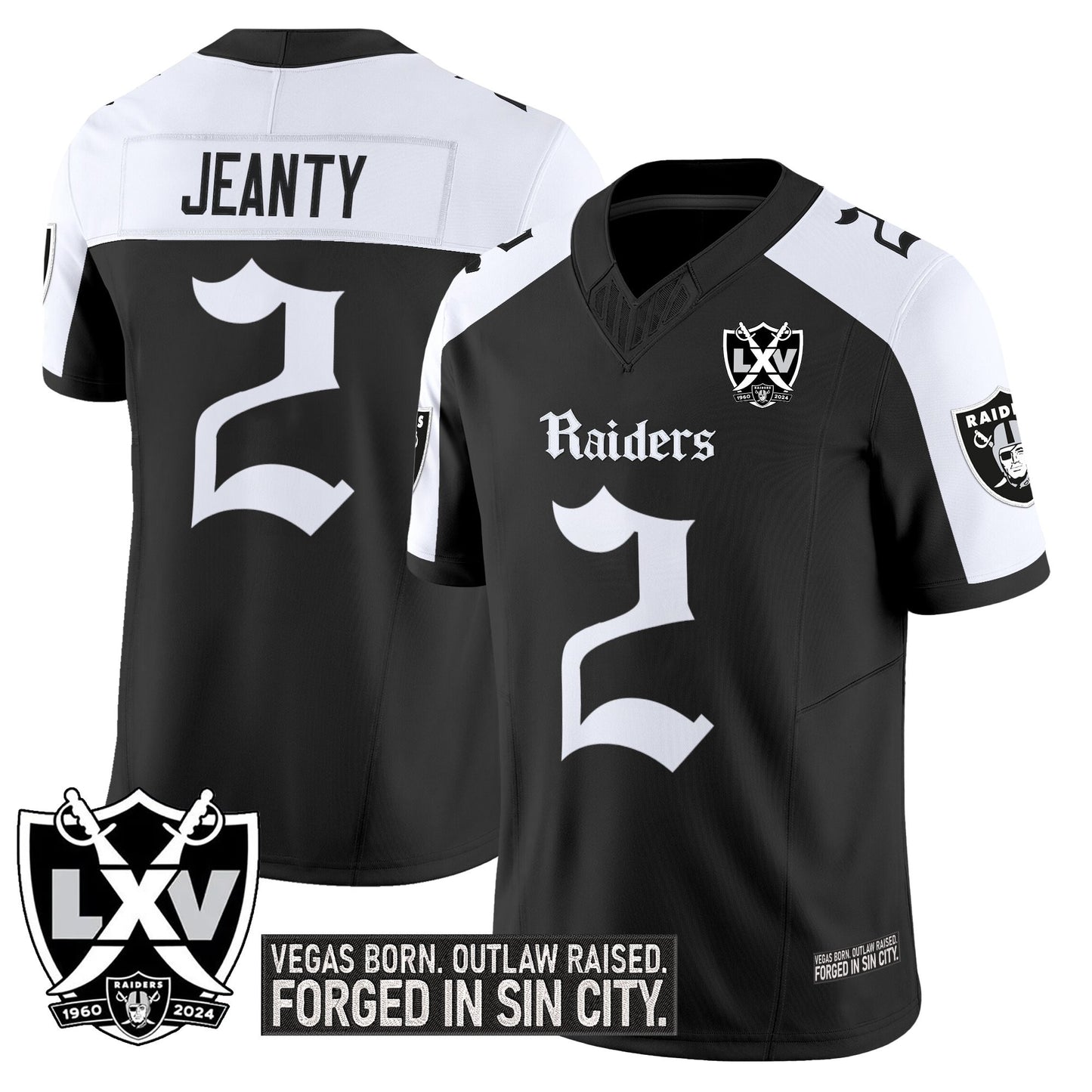 Men's Las Vegas Raiders 'Gothic Sin City Shadows Edition' Vapor Limited Jersey V2 - All Stitched