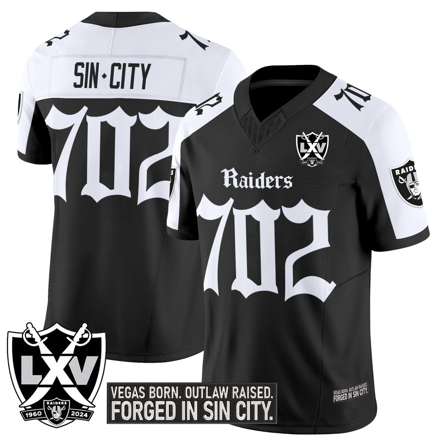 Men's Las Vegas Raiders 'Gothic Sin City Shadows Edition' Vapor Limited Jersey V2 - All Stitched