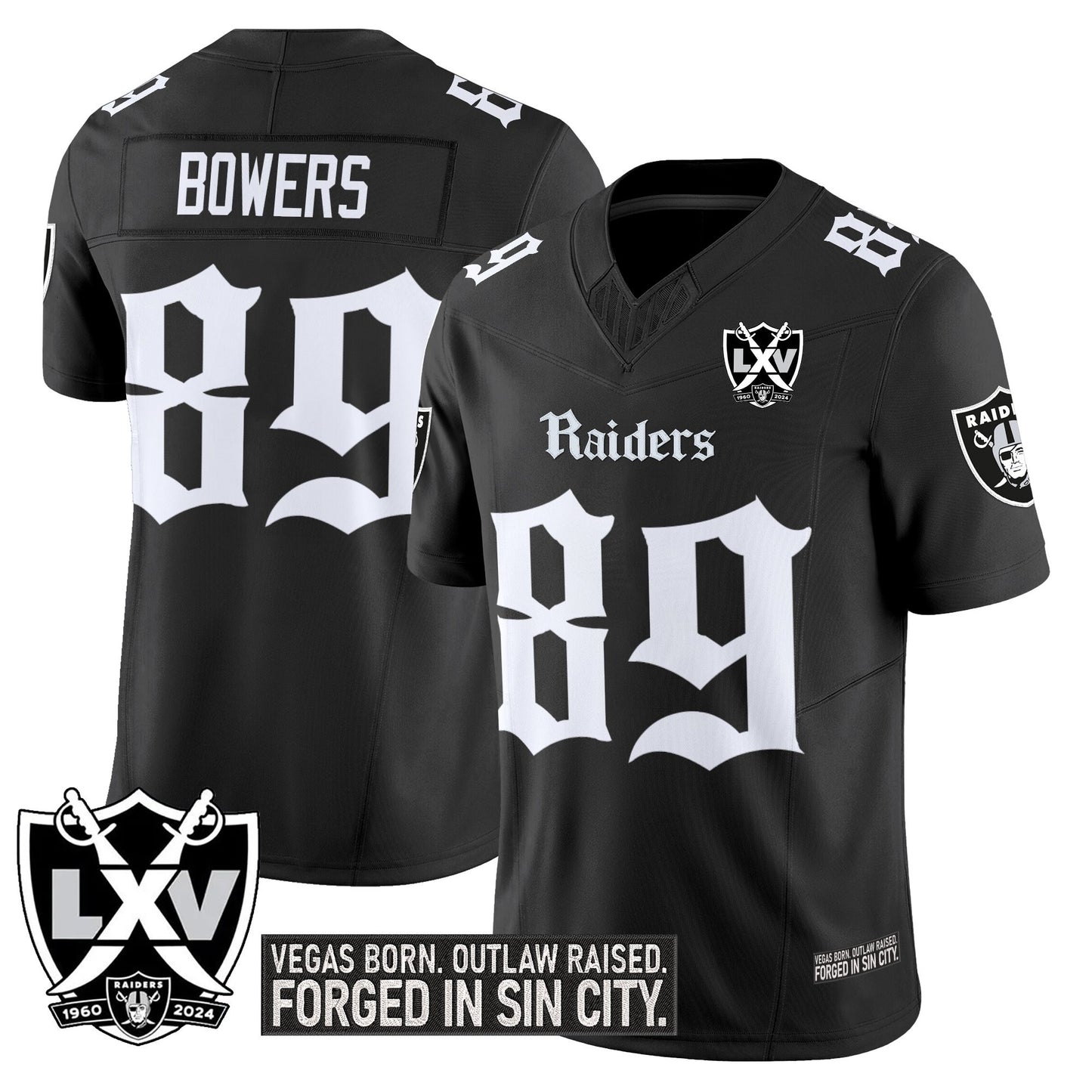Men's Las Vegas Raiders 'Gothic Sin City Shadows Edition' Vapor Limited Jersey V2 - All Stitched