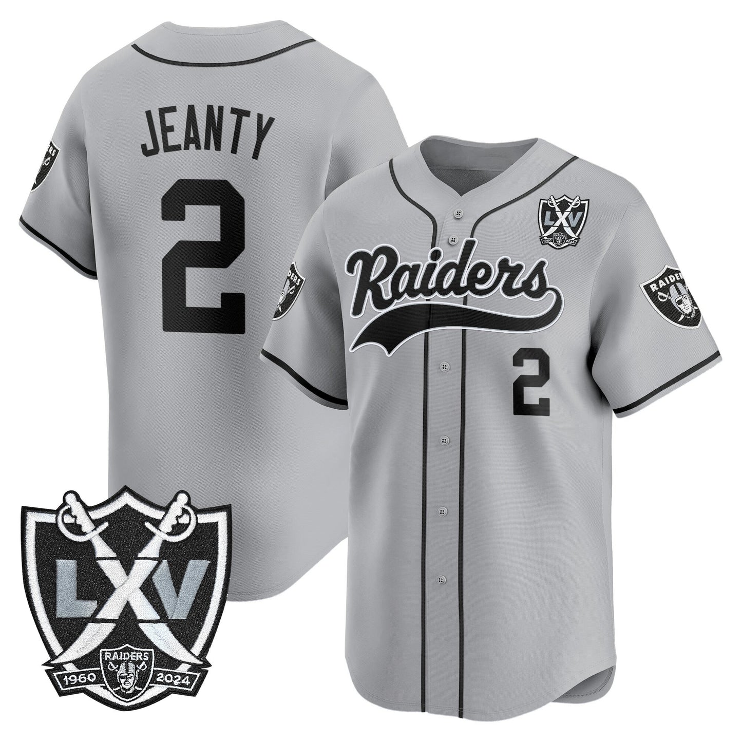 Men's Las Vegas Raiders 65th Anniversary Patch Vapor Baseball Jersey - All Stitched