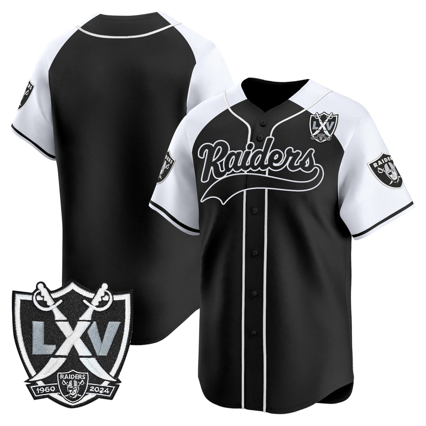 Men's Las Vegas Raiders 65th Anniversary Patch Vapor Baseball Jersey - All Stitched