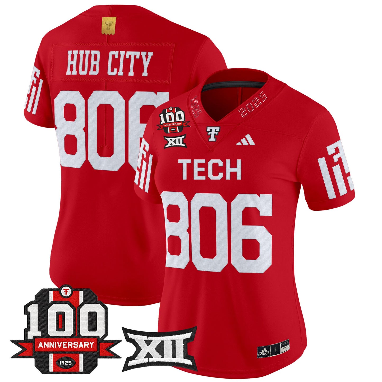Women's Texas Tech Red Raiders 2025 Vapor Limited Jersey - 100th Anniversary Patch - All Stitched
