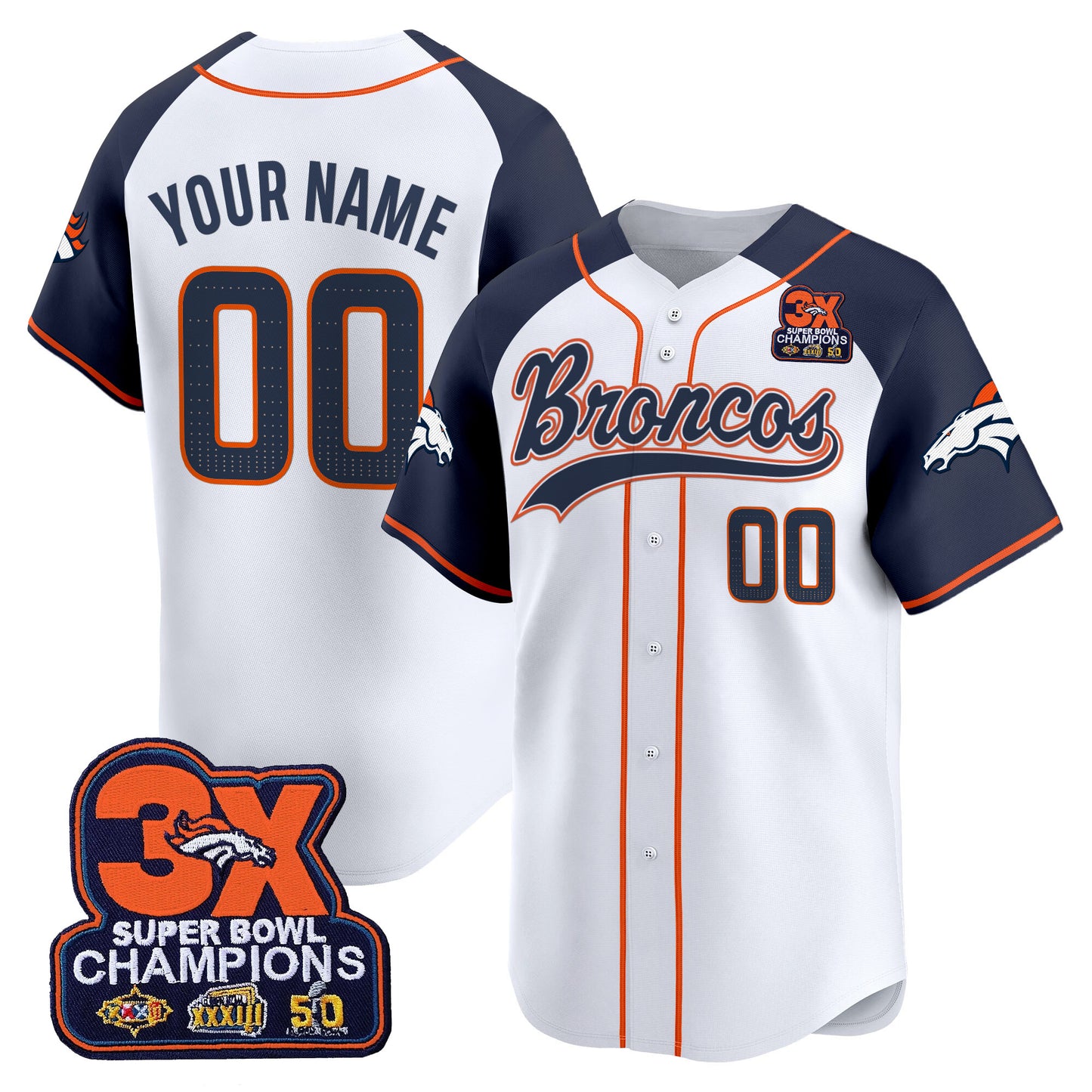Denver Broncos 2025 Vapor Baseball Custom Jersey - All Stitched