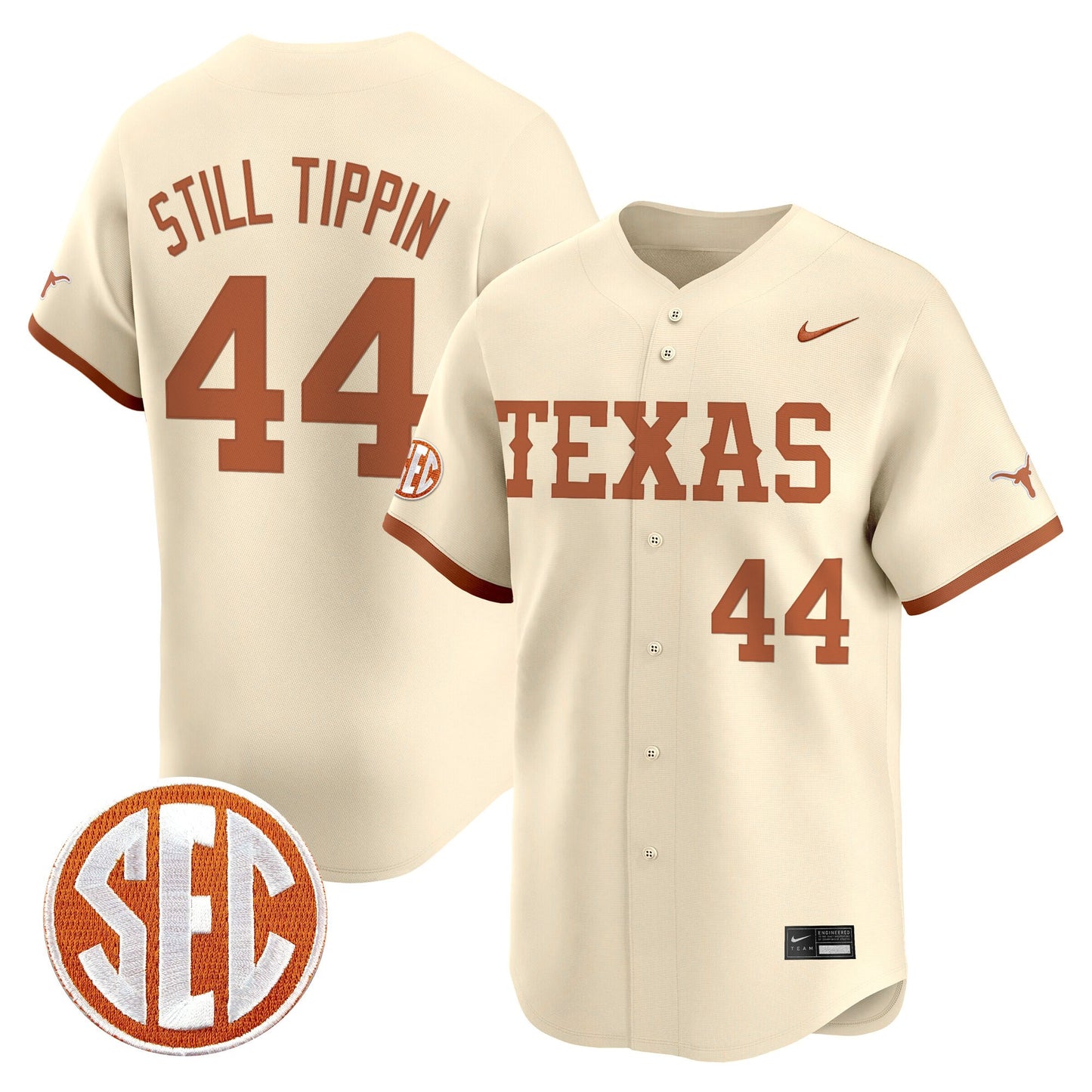 Men's Texas Longhorns 2025 Vapor Baseball Jersey - All Stitched