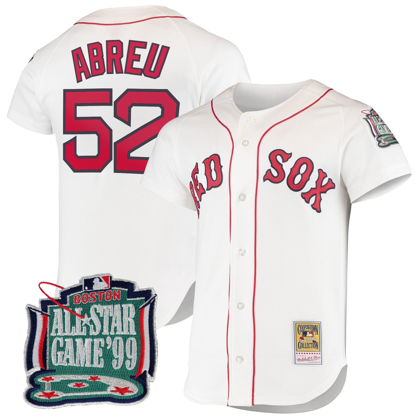Men's Boston Red Sox Throwback Jersey - Cooperstown Collection - All Stitched
