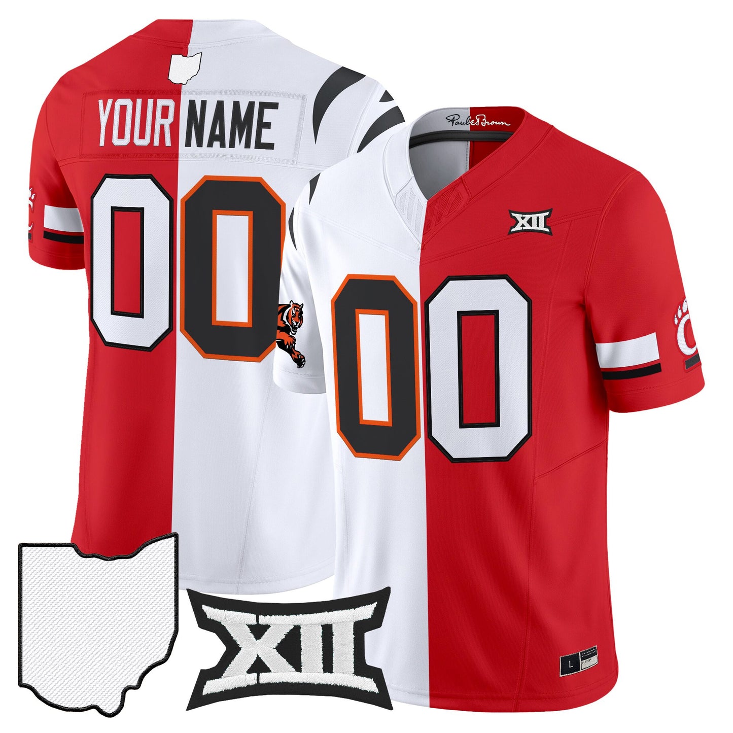 Browns & Bengals x College Football' Split Vapor Limited Custom Jersey - All Stitched