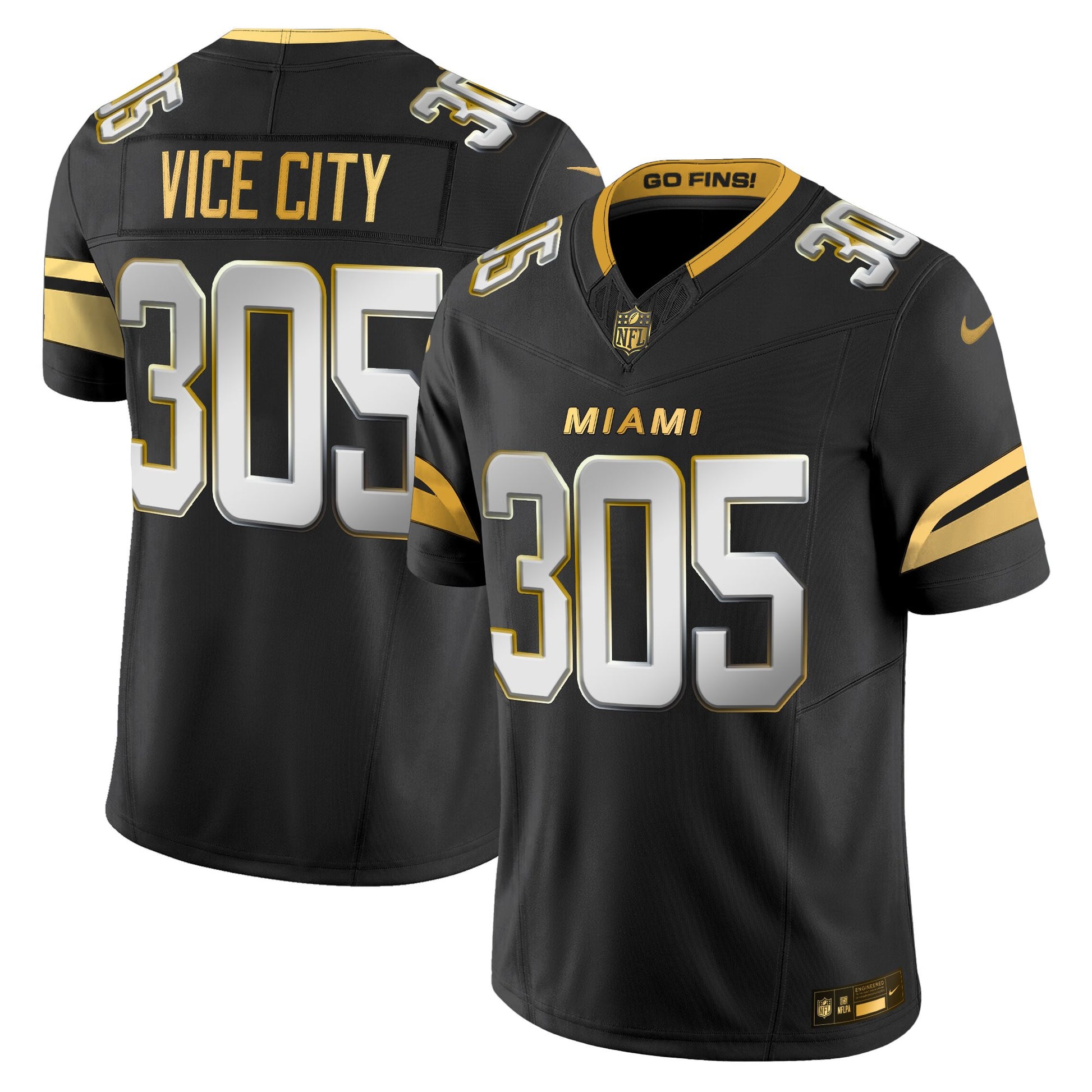 Men's Miami Dolphins 2025 "Rivalries" Gold Vapor Limited Jersey - All Stitched