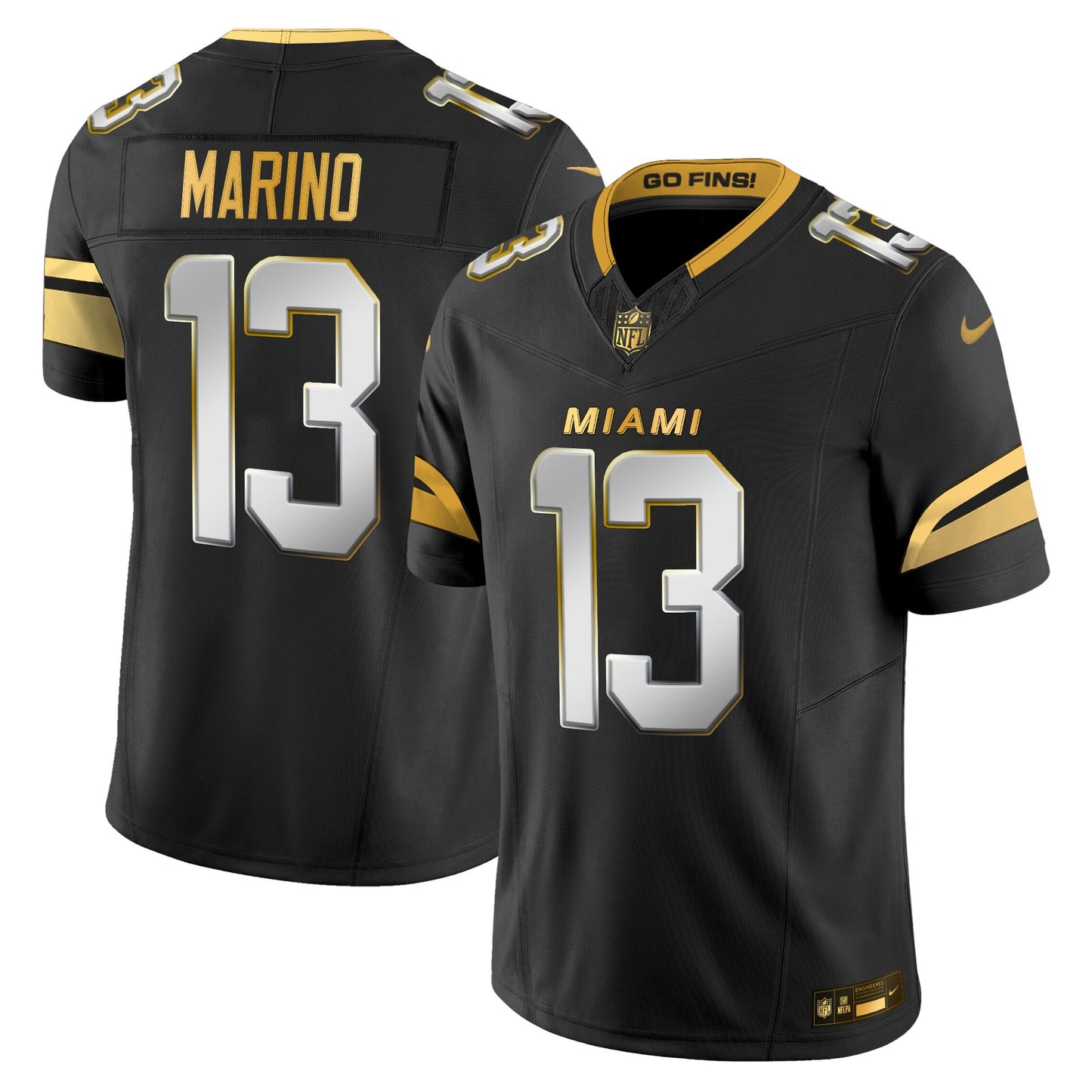 Men's Miami Dolphins 2025 "Rivalries" Gold Vapor Limited Jersey - All Stitched