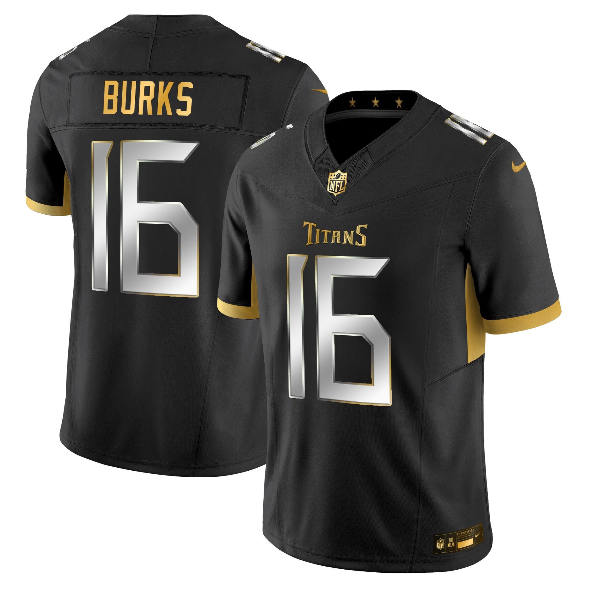 Men's Tennessee Titans 2025 Gold Vapor Limited Jersey - All Stitched