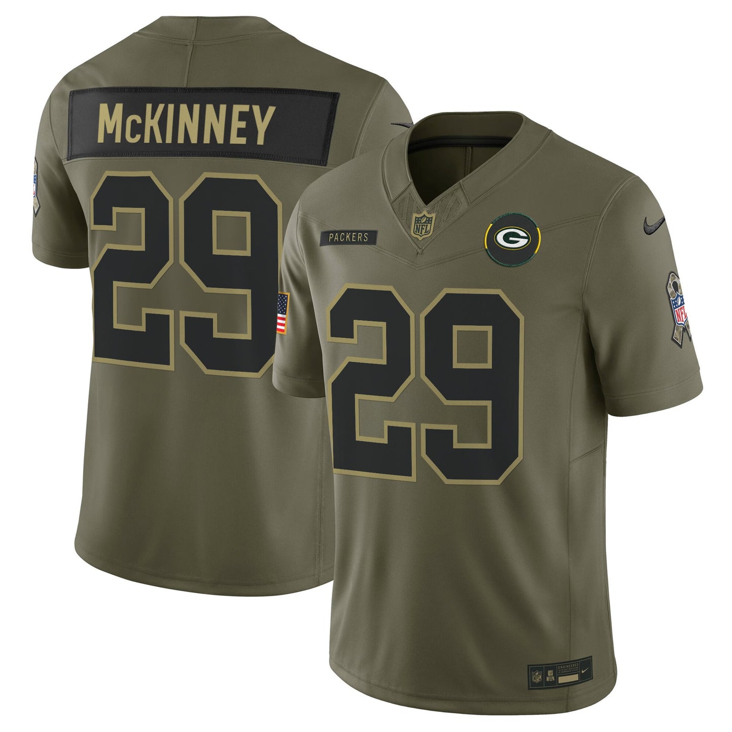 Men's Green Bay Packers 2025 Salute to Service Vapor Limited Jersey - All Stitched