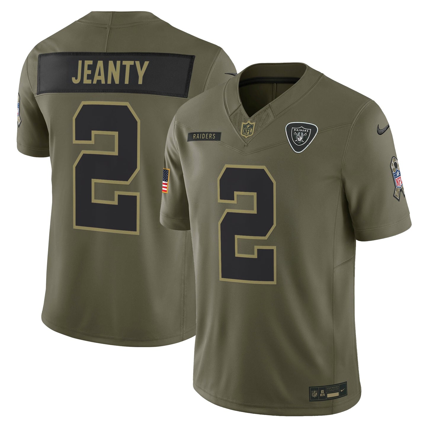 Las Vegas Raiders 2025 Salute to Service Vapor Limited Jersey - All Stitched