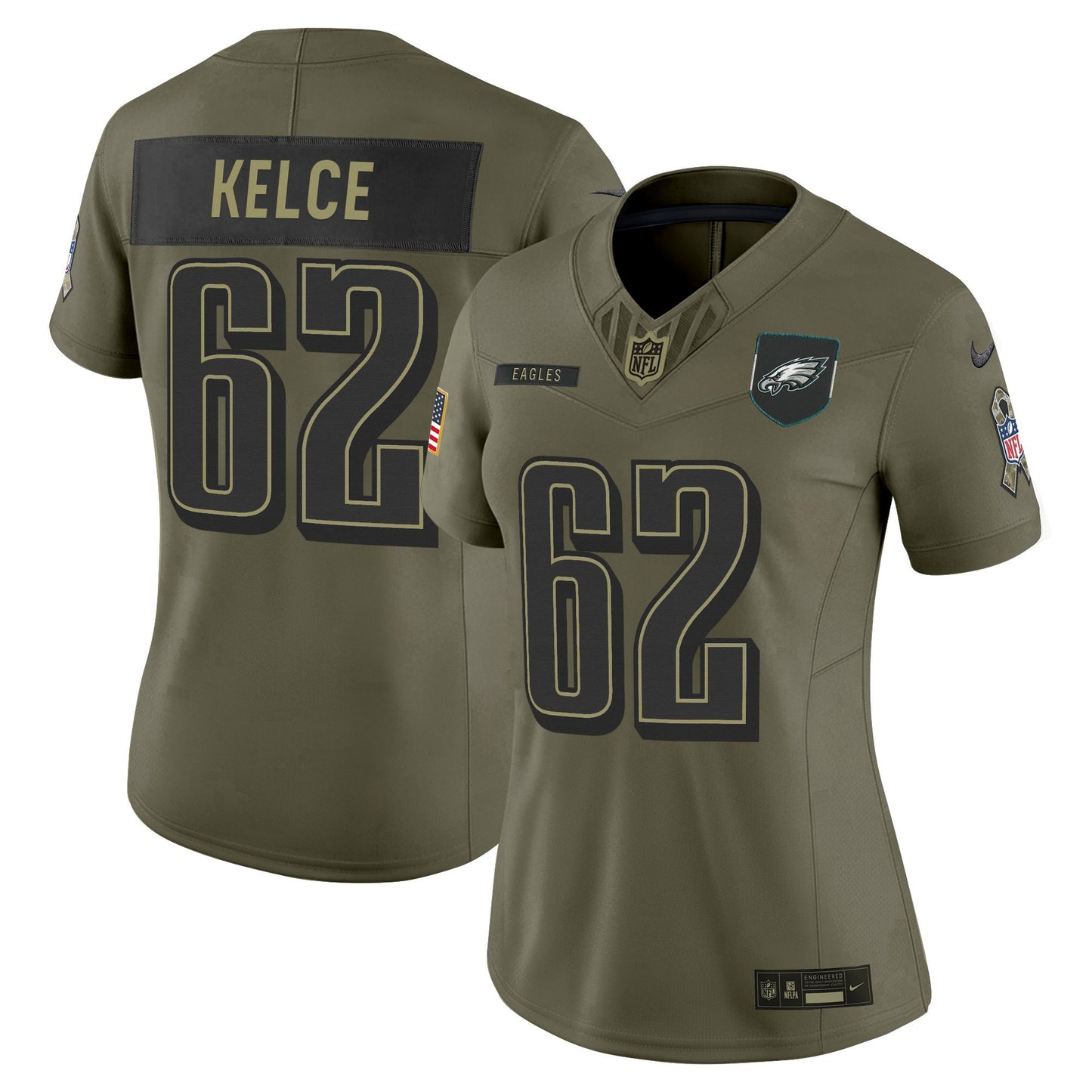 Women's Philadelphia Eagles 2025 Salute to Service Limited Jersey - All Stitched