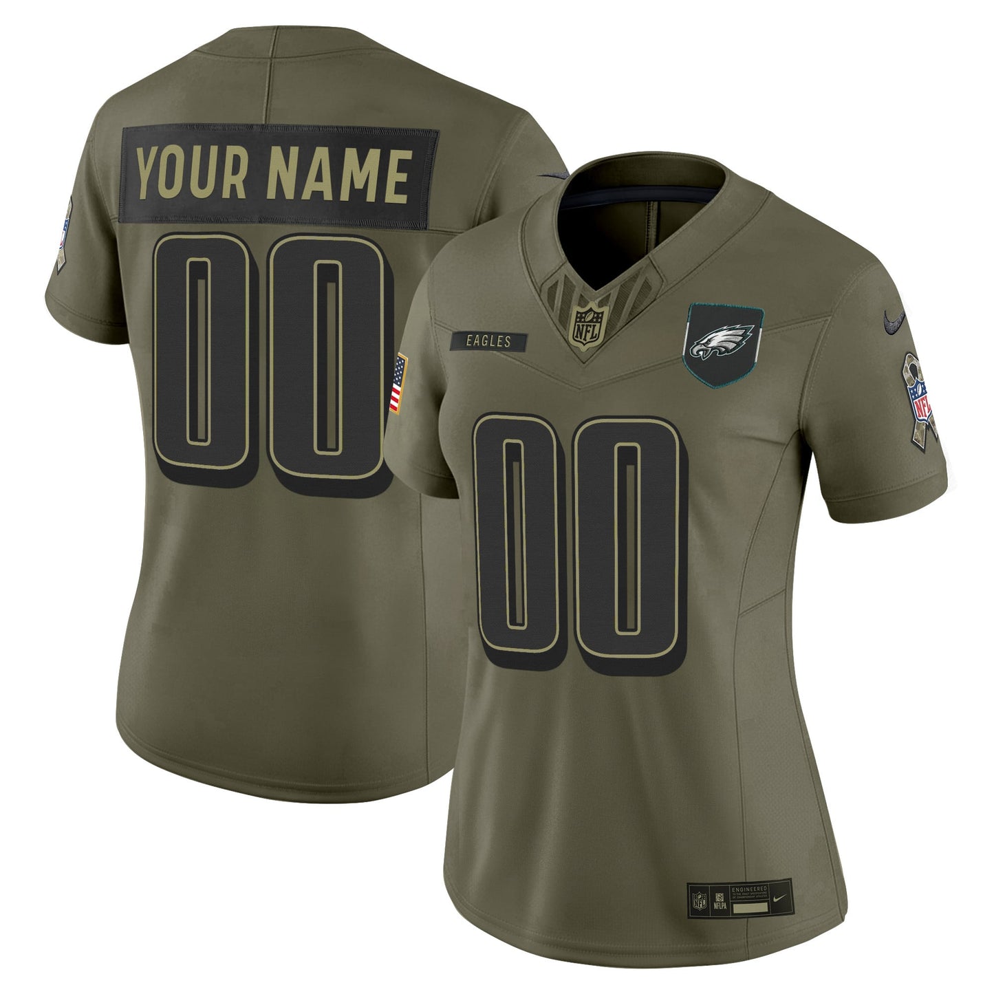 Philadelphia Eagles 2025 Salute to Service Limited Custom Jersey - All Stitched