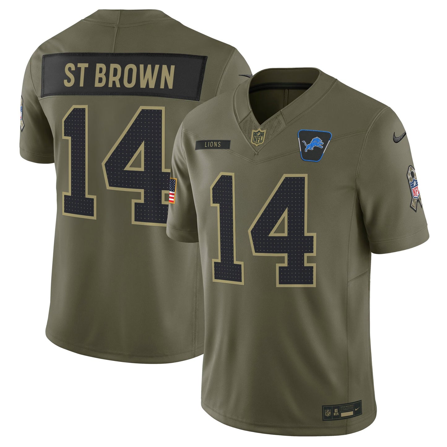 Men's Detroit Lions 2025 Salute to Service Vapor Limited Jersey - All Stitched