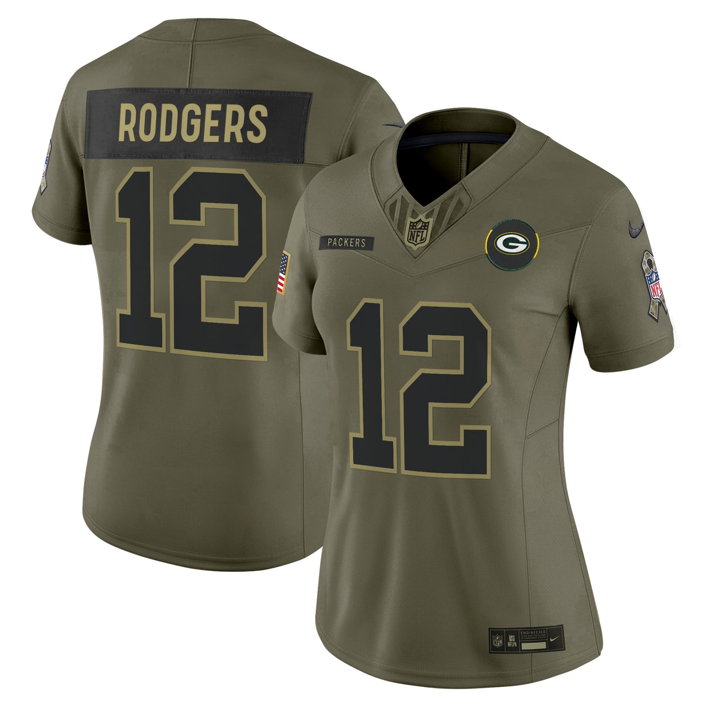 Women's Green Bay Packers 2025 Salute to Service Vapor Limited Jersey - All Stitched