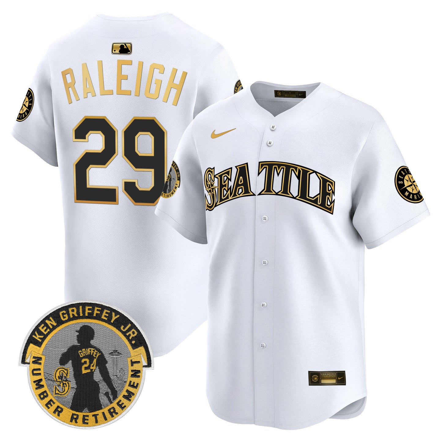 Men's Seattle Mariners 2025 Ken Griffey Jr. Patch Vapor Premier Limited Jersey - All Stitched