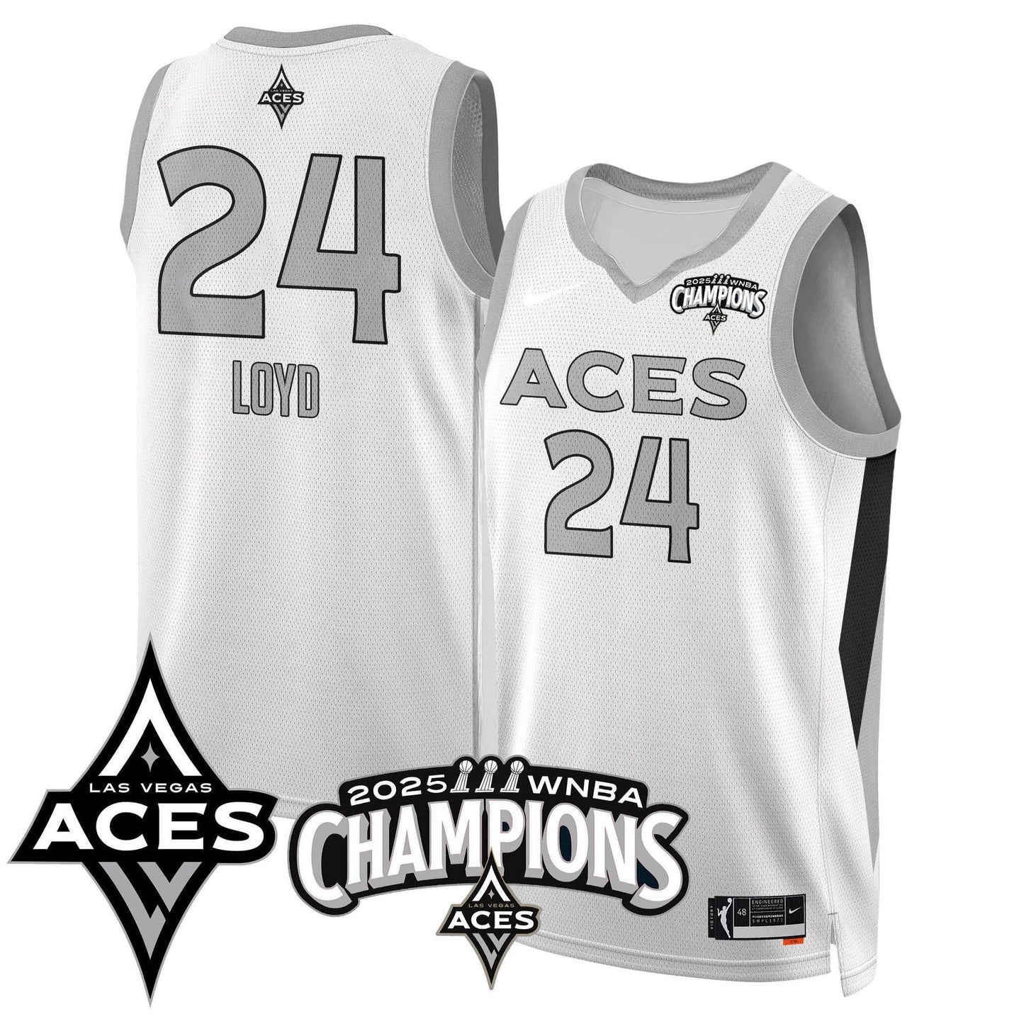 Men's Las Vegas Aces 2025 WNBA Championship Jersey - All Stitched