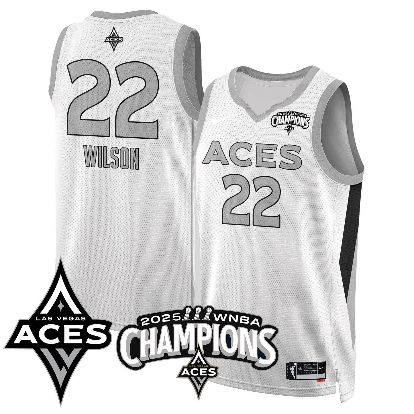 Men's Las Vegas Aces 2025 WNBA Championship Jersey - All Stitched