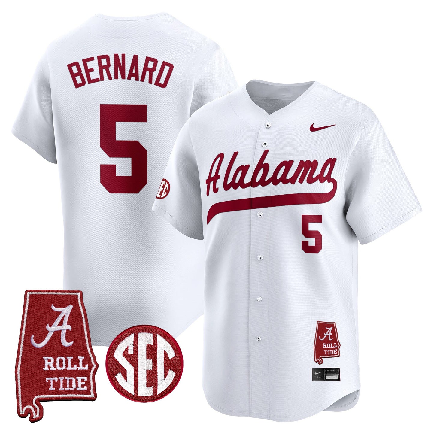 Men's Alabama Crimson Tide 2025 Vapor Baseball Jersey - Alabama Map - All Stitched