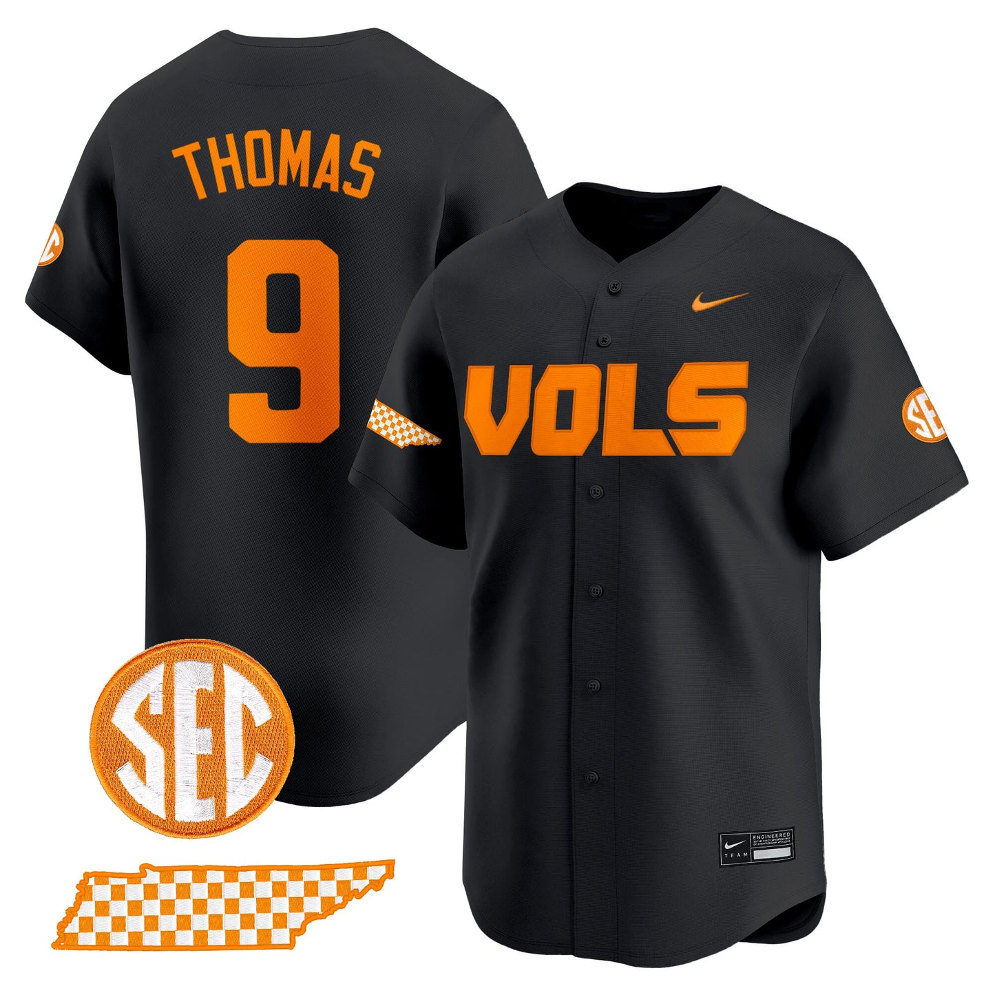 Men's Tennessee Volunteers 2025 Vapor Baseball Jersey - All Stitched