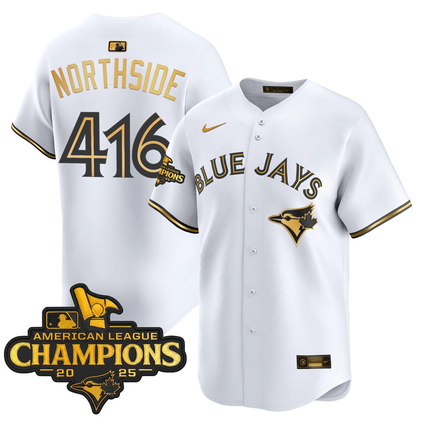Men's Toronto Blue Jays 2025 American League Champions Vapor Premier Limited Jersey - All Stitched