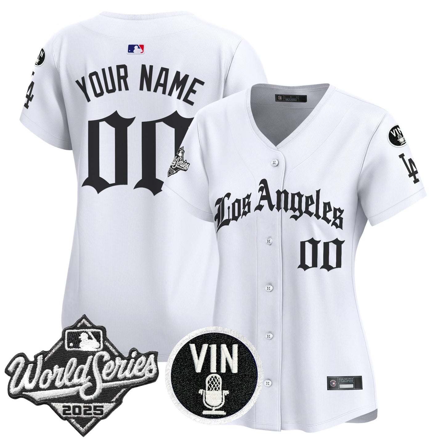 Dodgers 2025 World Series Vapor Premier Limited Custom Jersey - LA Gothic Edition - All Stitched
